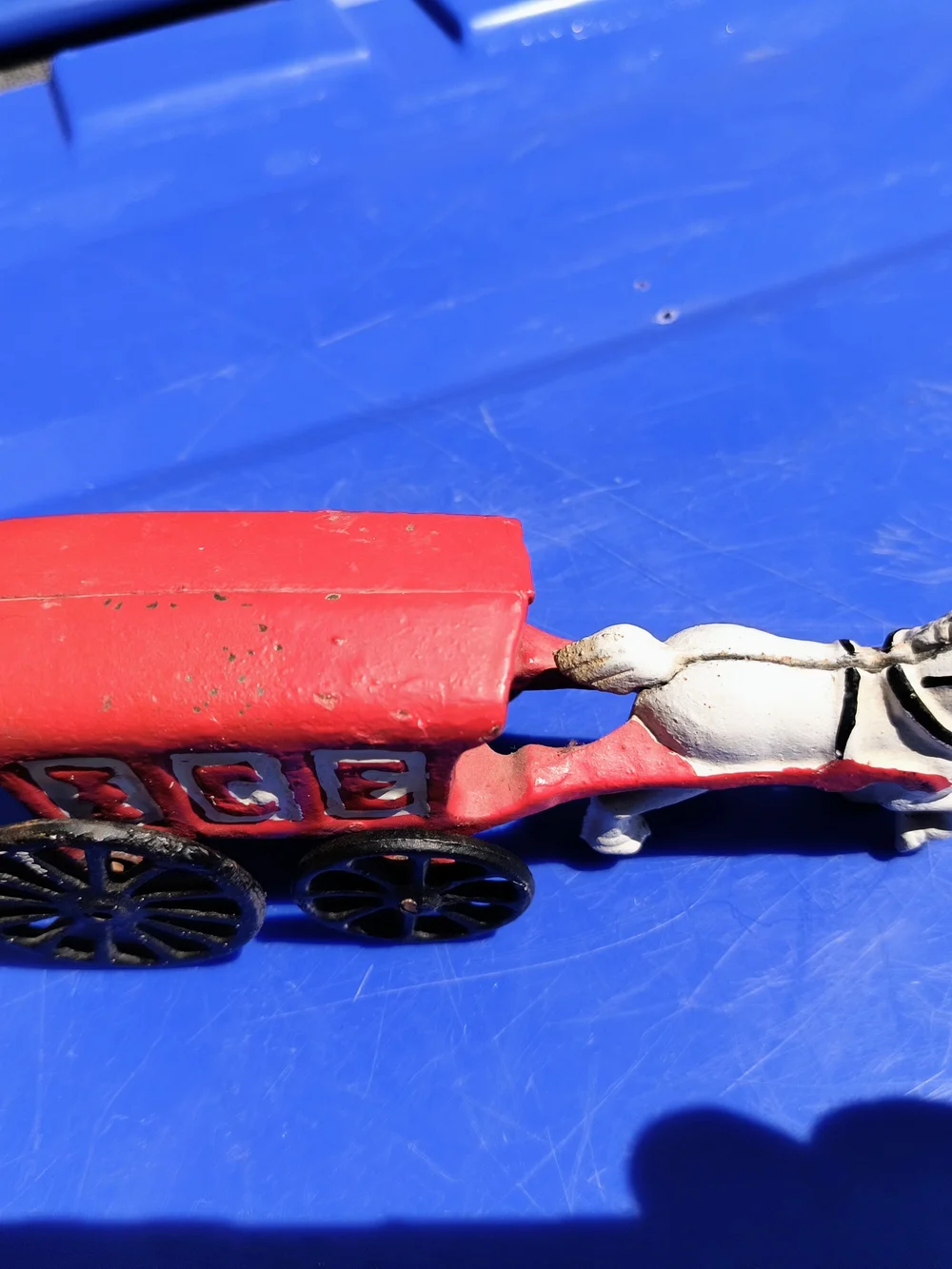 Metal Wagon and Horse The Ice Truck 7 Long Undated